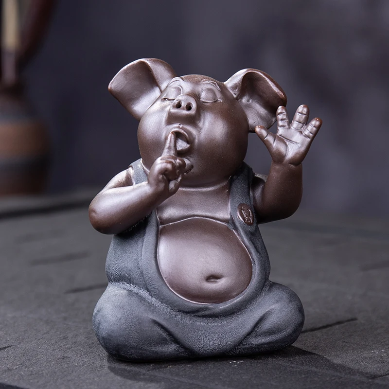 Чайный декор для домашних животных натуральная фиолетовая глина фэн-шуй чайные