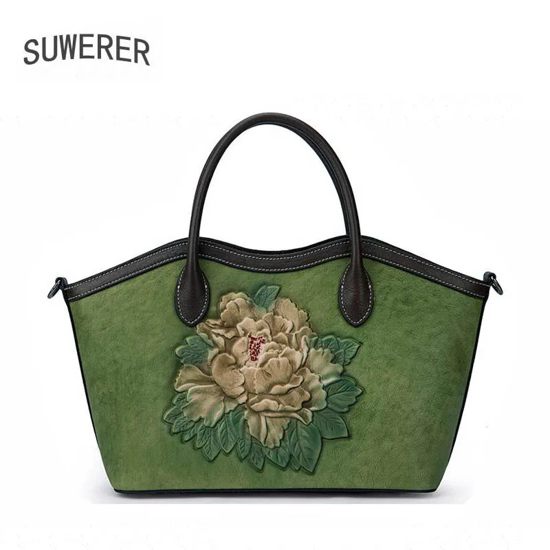 

SUWERER luxury handbags women bags designer fashion designer bags famous brand women Genuine Leather bags women shoulder bag