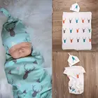 Новое популярное одеяло с принтом оленя для новорожденных, эластичное хлопковое банное полотенце с животными, одеяло для сна для малышей, уход за младенцами