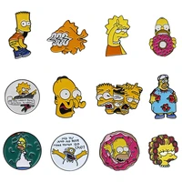 family life enamel pins lisa homer jay marge kirk cartoon character meme brooch pin gift for kids friends creative clothes bag