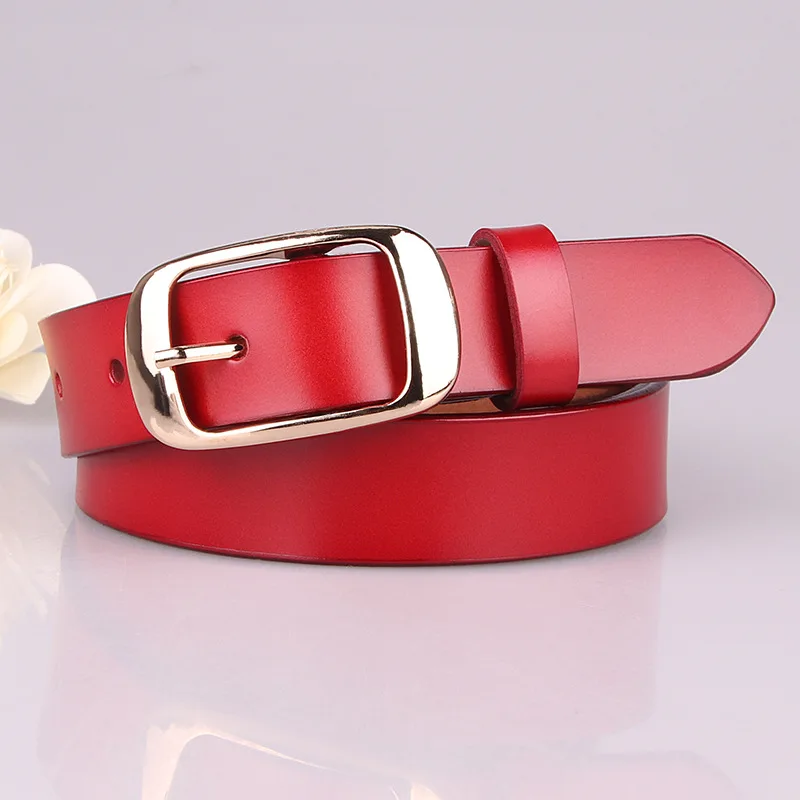 

Genuine Leather Luxury Brand Belts For Women Jeans Pin Buckle Fashion Designer Belt Female Cinturon Women For Dress Waistband
