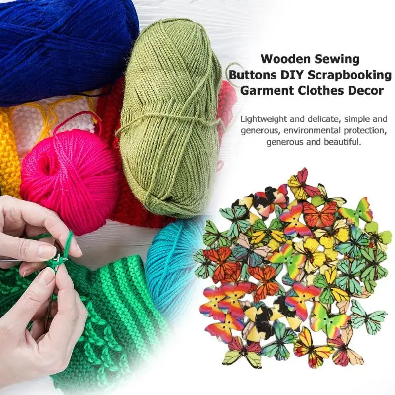 50 шт. деревянные пуговицы в стиле ретро|Пуговицы| |