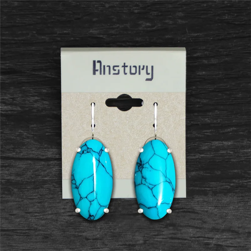 Большие Винтажные серьги в форме глаза из синтетической бирюзы для женщин