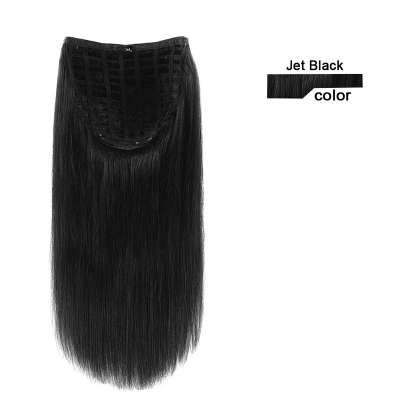8-24 Inch Half Wig With Clip in Hair Extensions Brazilian Remy Straight U Part Human 150% Density Pre Plucked | Шиньоны и парики