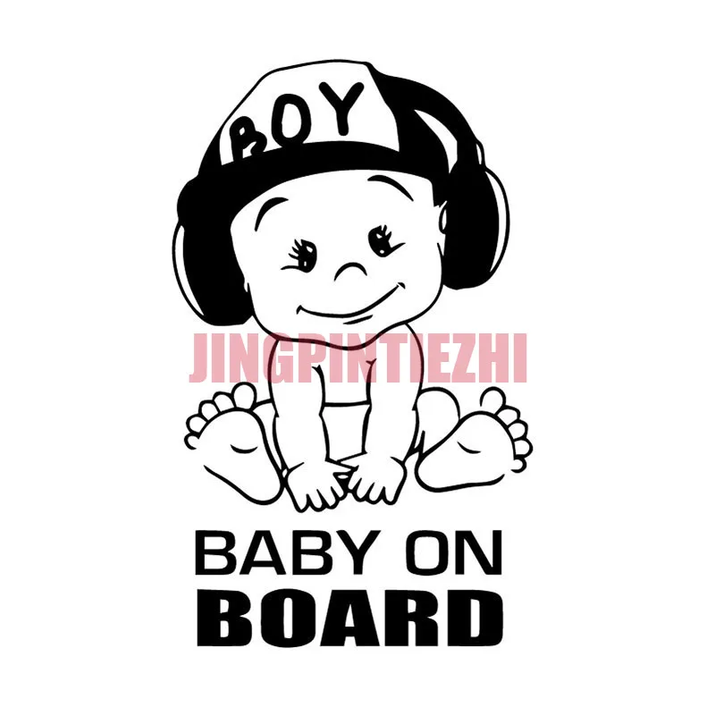 

Cartoon Car StickerDJ Boy Fashion Cartoon Whole Body Decoration Decal BABY ON BOARD Warning Car Sticker Racing Stickers