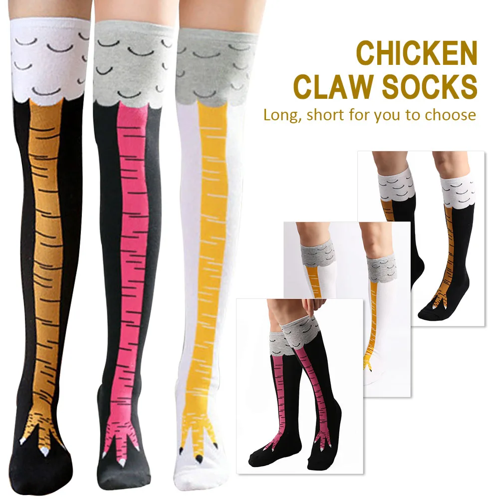 Забавные осенне зимние женские носки с объемным рисунком курицы гольфы милые
