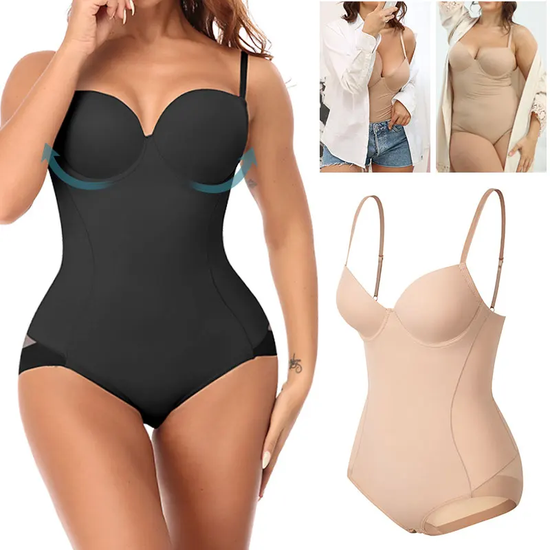 

Bodysuit Shapewear Breast Support Padded Shapewear Ultra Light Body Shaper Briefer Corset Waist Slimming Underwear Butt Lifter