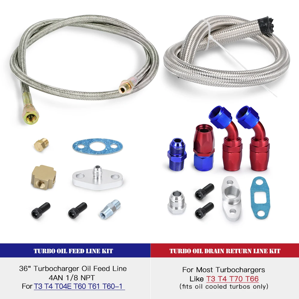 WLR RACING T3 T4 T3/T4 T70 T66 TO4E турбо линия подачи масла возврата слива комплект TOL21|kit blue|turbo