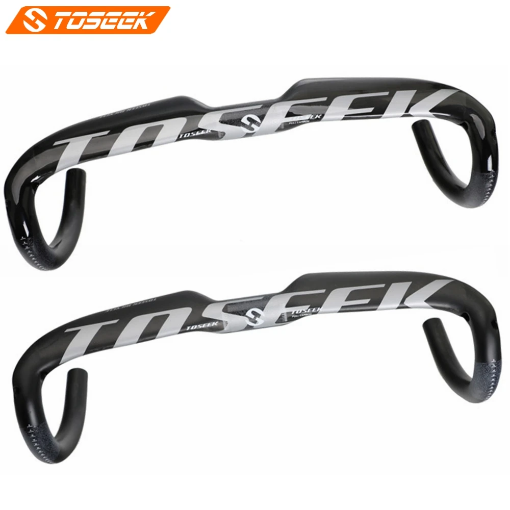 

TOSEEK Carbon Fiber Handlebar Bicycle Aero Handlebars Road Drop Bent Bar Bike Parts 31.8mm * 400 420 440mm