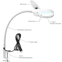 magnifying lamp metal clamp flexible arm 38 leds magnifier magnifying glass with led lights for reading repairing and hobbies