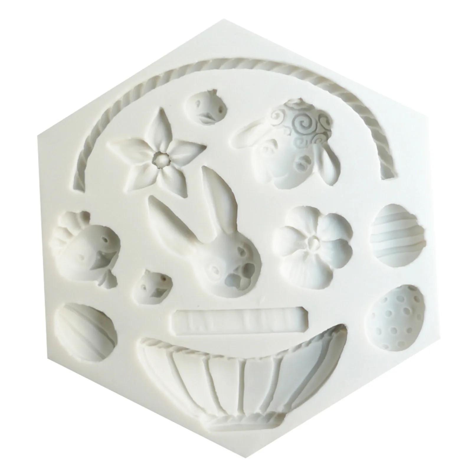 

Eggs Decoration Bunny Mold Rabbit Cake Easter Silicone Basket Flower Baking Cake Mould