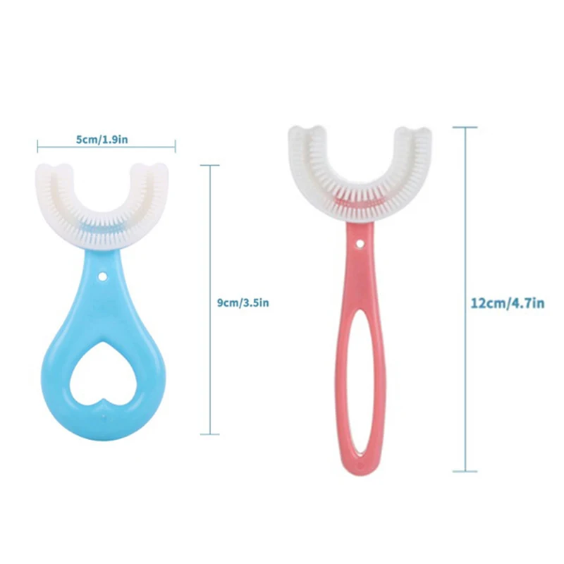 Teeth Oral Care Children's Toothbrush U-shaped Baby Children Brushing Cleaning Supplies Pink Bule Color | Красота и здоровье
