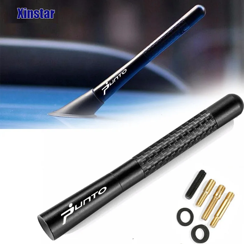 

4.7 Inch PUNTO Carbon Fiber Radio Antenna Sticker For FIAT Auto Accessories