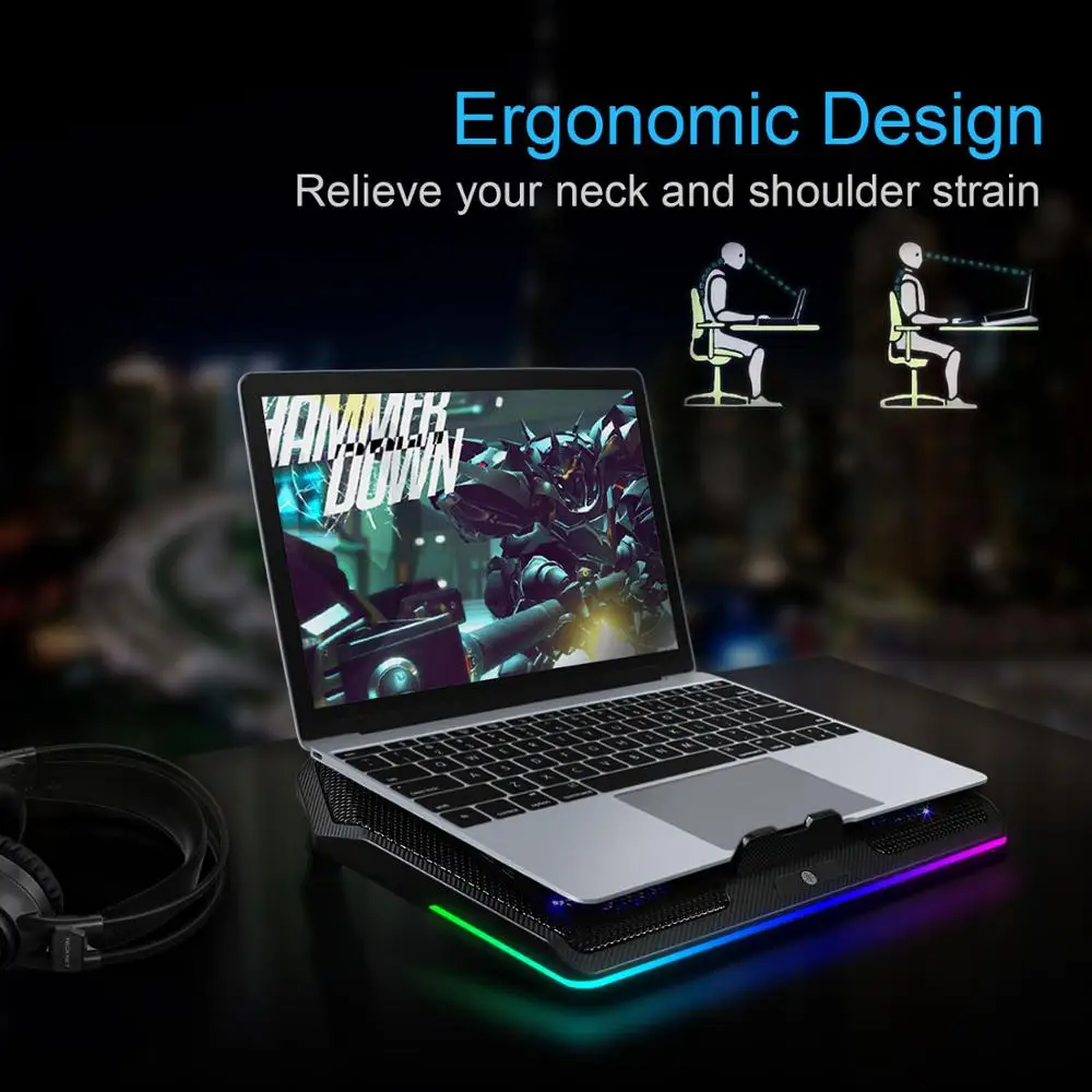 Охлаждающая подставка TeckNet для ноутбука с 2 USB портами и 5