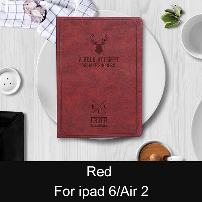 Red Essidi для ipad 9,7 защитный чехол для планшета из искусственной кожи чехол для ipad 6 Air 2 Smart Auto Wake and Sleep Складная подставка - Цвет: Red