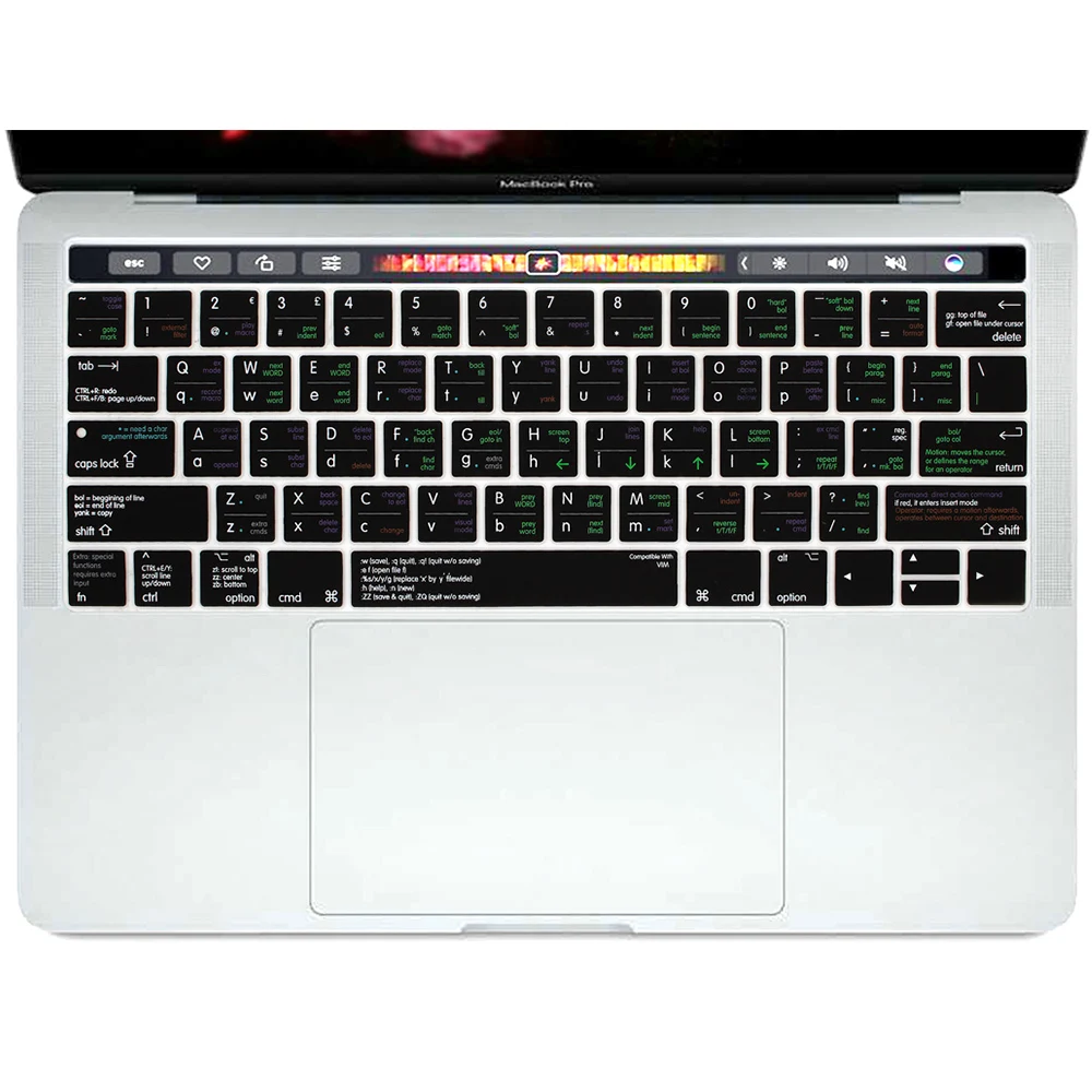 HRH VIM VI ярлыки Hotkey силиконовый чехол для клавиатуры защита кожи Macbook Pro 13 &quotA1706 A2159