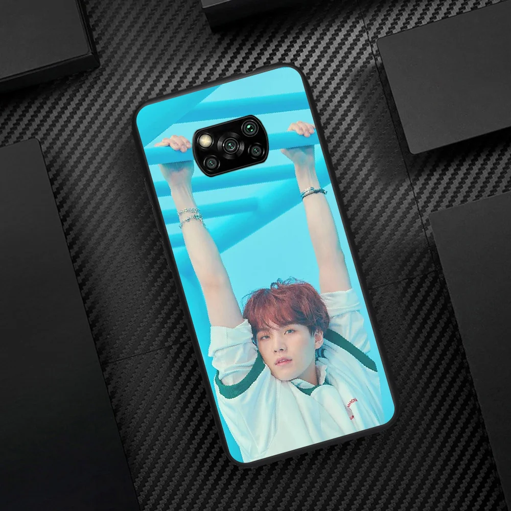 

Bangtan Boys SUGA Phone Case Cover Hull For Xiaomi Mi A2 A3 8 9 SE 9T 10 10T Lite Pro Ultra Poco X3 black Waterproof Trend Coque