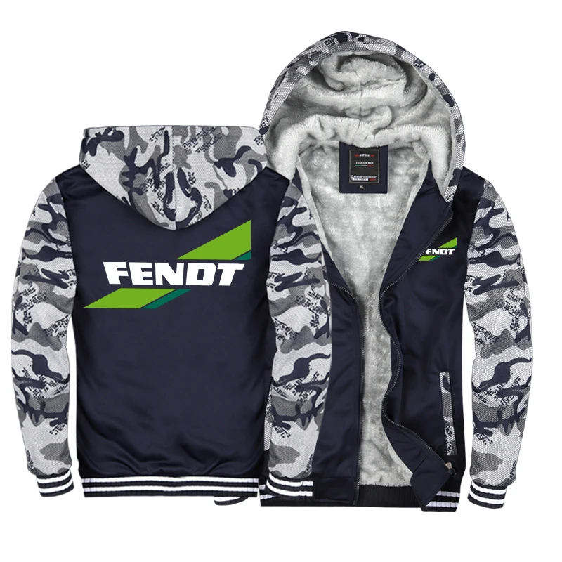 

New Winter Men Hoodies Fashion FENDT Logo Jacket High Quality Casual Wool Liner Fleece Sweatshirts Male Hoody Coat