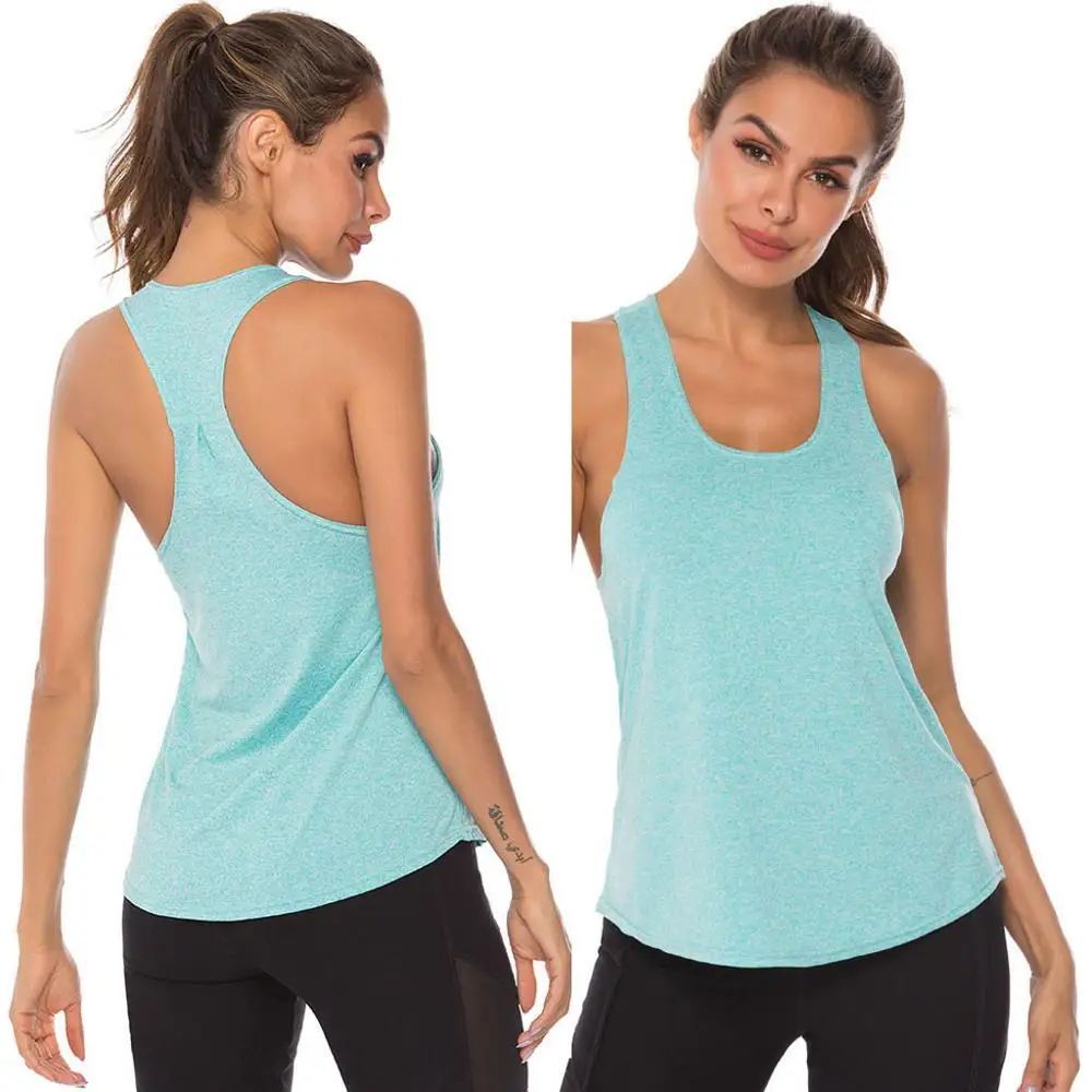 Women 2-in-1 Tank with Bra Loose Fit Gym Top Workout Tops Yoga Womens TopsYoga T-Shirt Quick Dry Vest | Спорт и развлечения