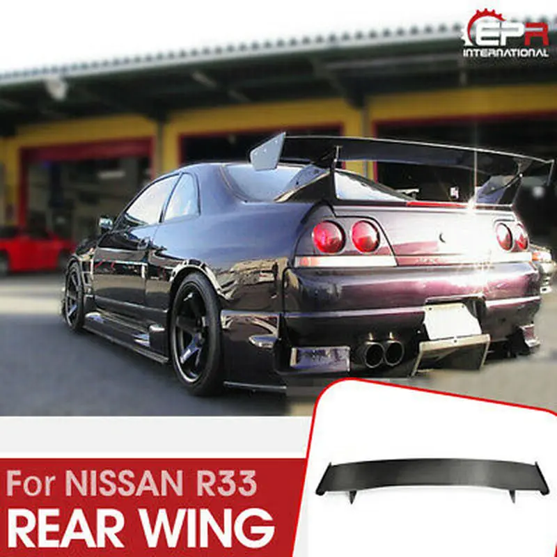 Для Nissan R33 Skyline GTR Bee Style FRP черный или серый Неокрашенный задний GT Спойлер Крыло 5 шт.