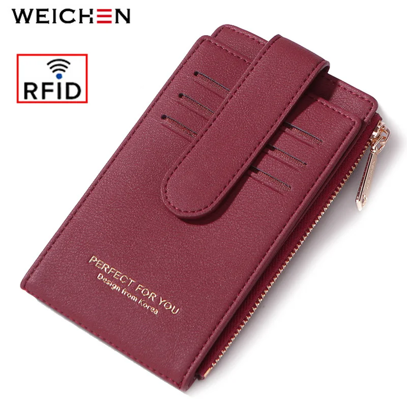 WEICHEN RFID держатель для карт женский кошелек кошельки Theftproof кредитных женская