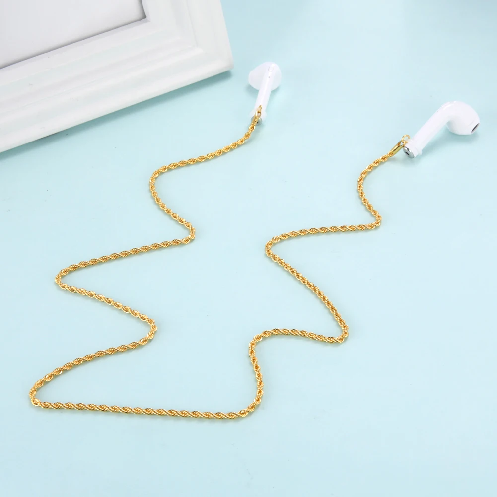 

Skyrim Headphone Strap Wireless Earphone Chain Necklace Chain for Airpods Women Metal Earphone Holder Accessories Jewelry 2022