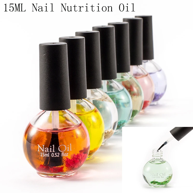 

15ml Nail Art Dried Flower Nutrient Oil Nail Edge Care Treatments Oil Anti-barb Moisturizing Nail Polish Nourish Liquid Hand Ski