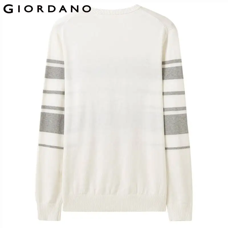 Giordano мужские свитера контрастный Crewneck трикотажный пуловер Хлопок легкий стретехи Blusa De Frio Masculino 31059802