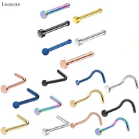 leosoxs 1pcs european and american stainless steel nose nails flat nose nails straight rod curved rod nose nails