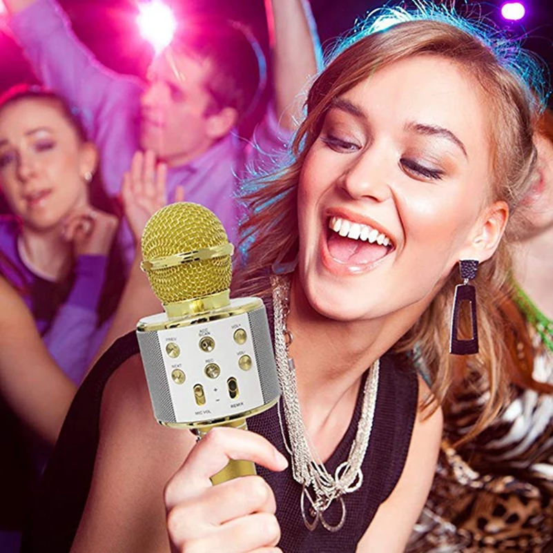 Профессиональный Bluetooth микрофон беспроводной ручной для караоке музыкальный