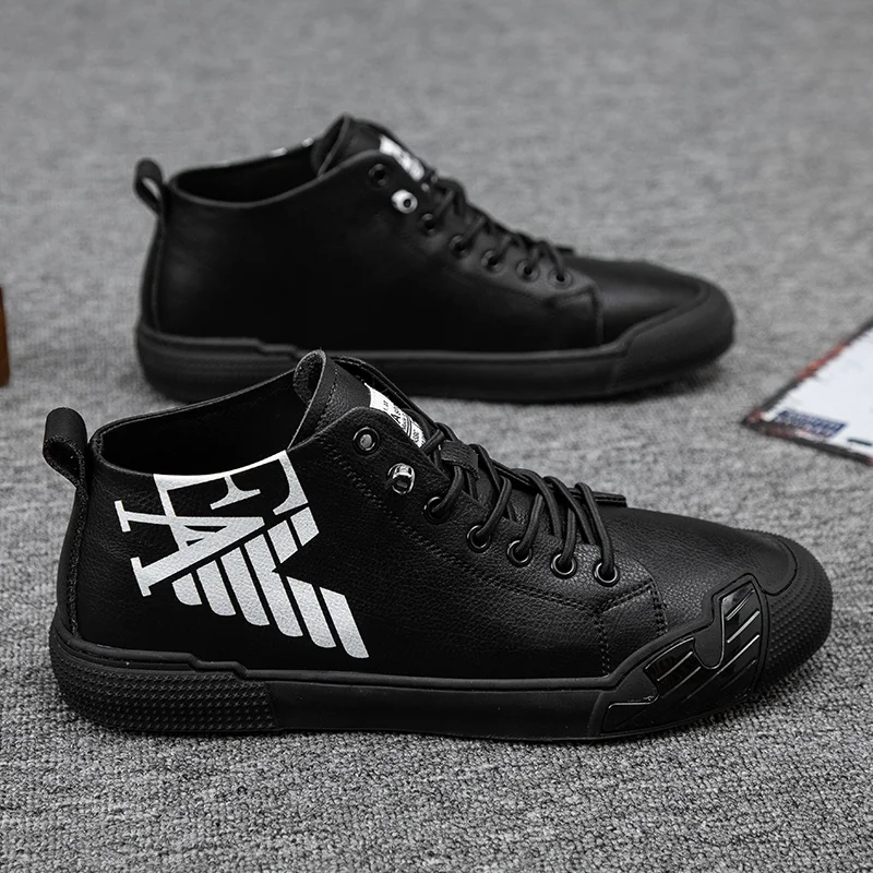2021 Superstar Fashion Letter Black Print High top Sneakers Men Skateboard Shoes Seasons Comfort Sport Shoes Men zapatos hombre