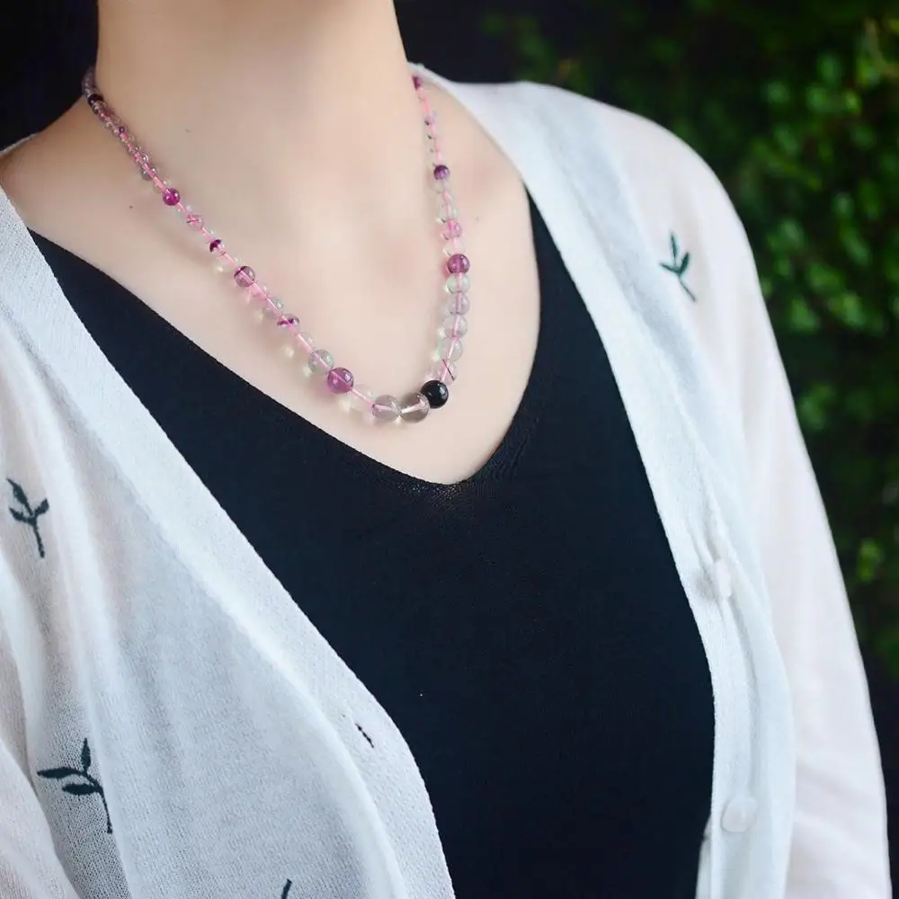 Натуральный цвет флюорит шейный платок joyeria mujer naszyjnik Воротник модные ювелирные