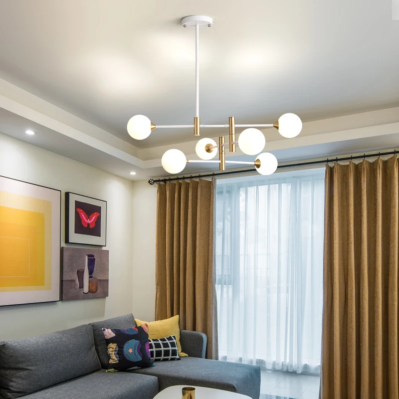 Светодиодный светильник из стекла люстры освещение для домашнего интерьера