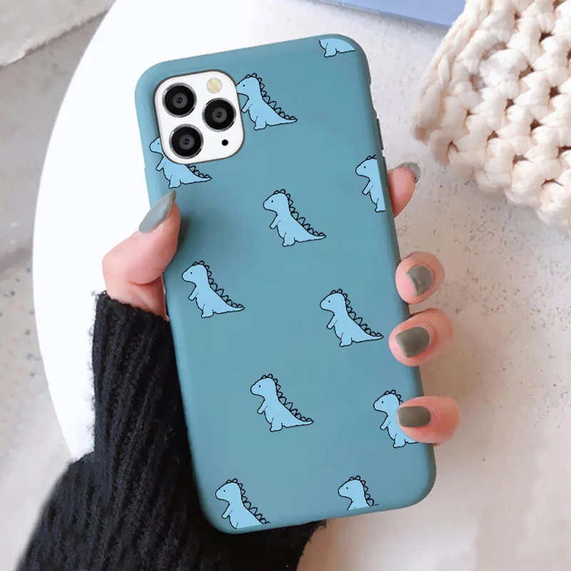 

Cute Dinosaur Crocodile Print Phone Case for iPhone X XS MAX XR 12 11 13 Pro Max 6s 7 8 Plus SE 2020 Soft Silicone Matte Cover