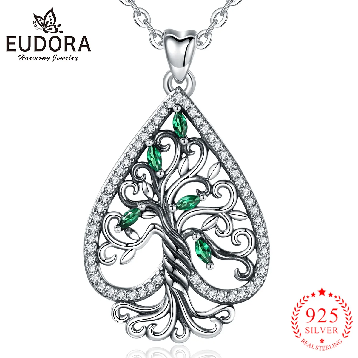 

Ожерелье с кулоном «Дерево жизни» из серебра 925 пробы с фианитом