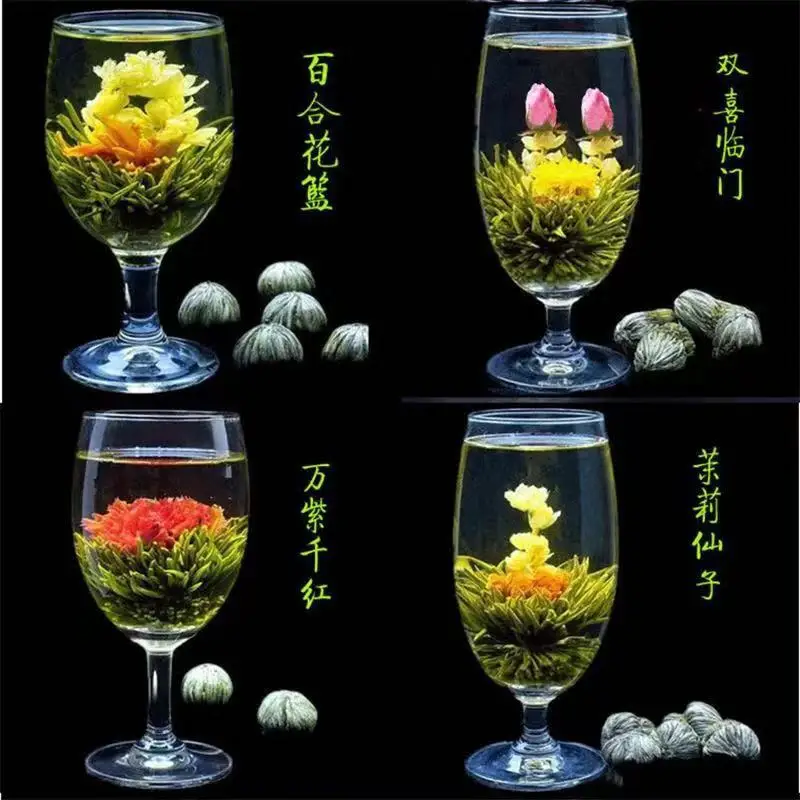 

China Tea 16 Pieces Blooming Tea Different Flower Tea Handmade Flower Chinese Flowering Balls Herbal Crafts Flowers Gift Packing