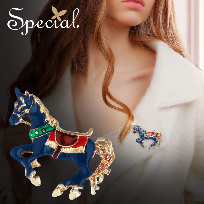 Special New Fashion Enamel Brooches Pin Lovely Horse Brooch Bouquet Animal Wedding Jewelry 2021 Gifts for Women S1727B | Украшения и