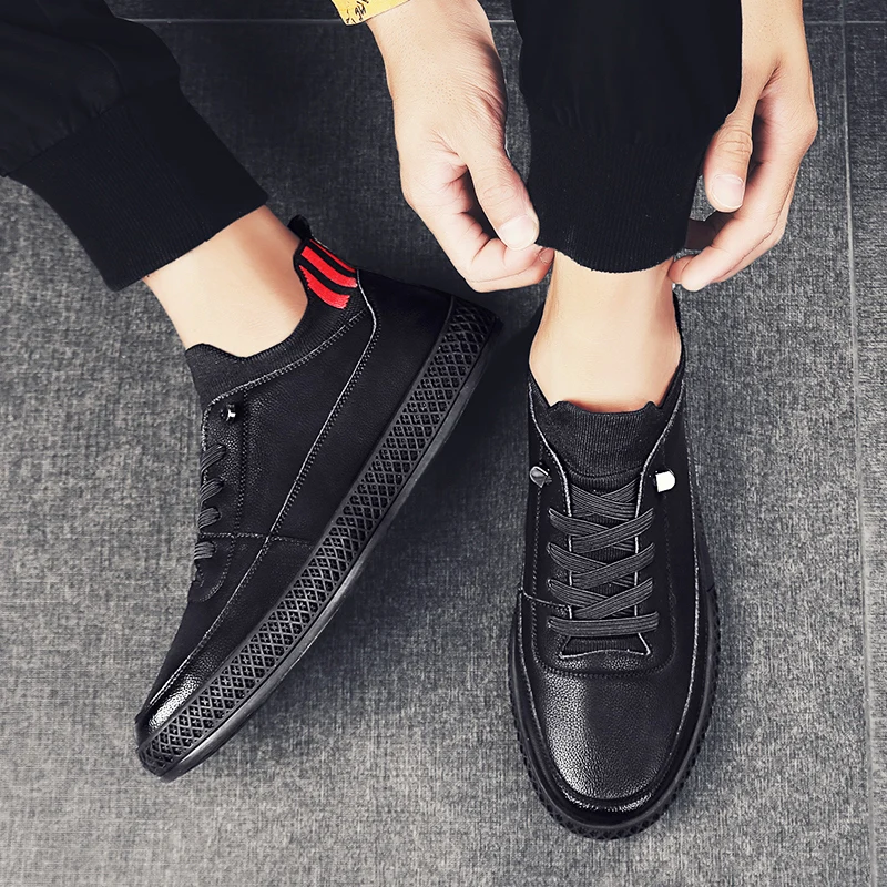 Модные Мужские ботинки высокое качество Разделение кожа зимние сапоги Ботильоны