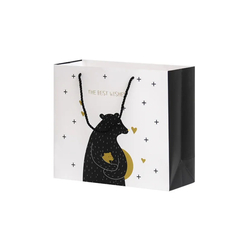 

cartoon bear gifts bag with handles shopping candy paper packaging gift box