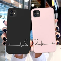 electrocardiogram with love couple ecg phone case for iphone 6s 7 plus 8 plus se 2020 12 11 13pro max x xs max xr silicone cover