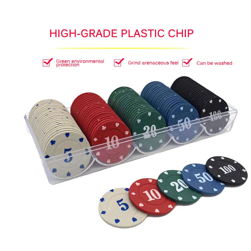100pcs Casino Poker Chip Box Acrylic Fine Chips Transparent Game Tray Case With Covers Texas Set | Спорт и развлечения
