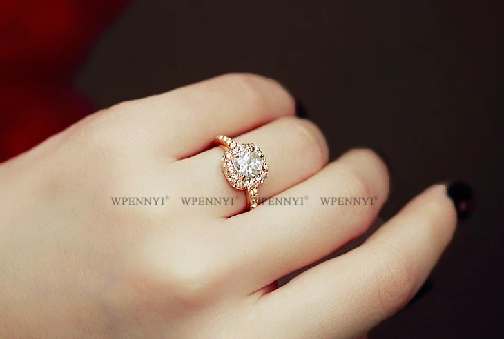 Классический серебристый цвет высокое качество принцесса квадратный Цирконий