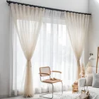 Сплошные оконные занавески CDIY в японском стиле, s, льняные тюлевые занавески для спальни, гостиной, кухни, вуаль, занавески для штор
