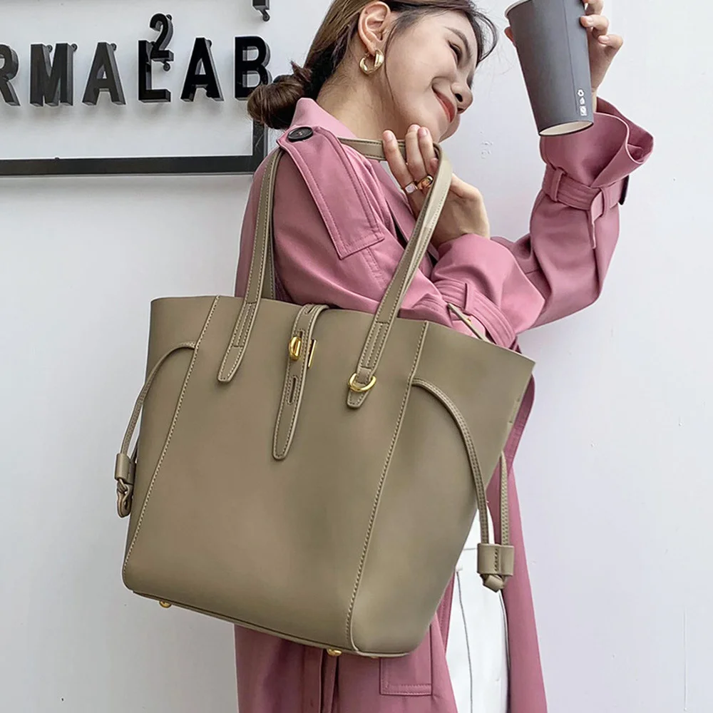 Большая Сумка тоут из натуральной кожи для женщин Повседневная стильная сумка