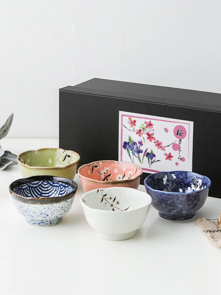 

Family Japanese Style Porcelain Tableware Bowl Glazed Little Gift Set