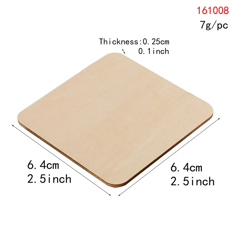 

10pcs Square Pattern Wooden Scrapbooking Art Collection Wood Craft for Handmade Sewing Accessory Home Decoration