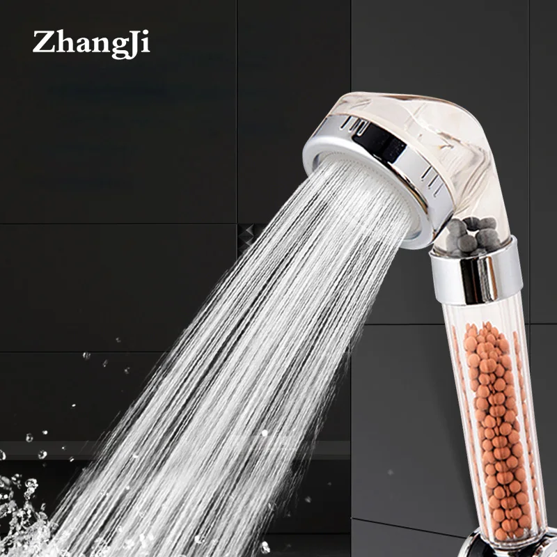 ZhangJi терапия душ анион спа ручная душевая головка водосберегающий фильтр осадков Душевая Головка высокого давления вода ABS ванная комната