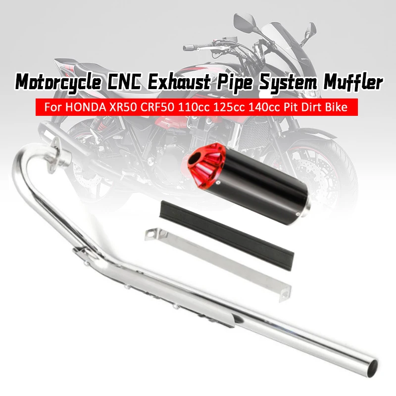 1set Exhaust Motorcycle CNC Exhaust Pipe System Muffler For HONDA XR50 CRF50 110cc 125cc 140cc Pit Dirt Bike