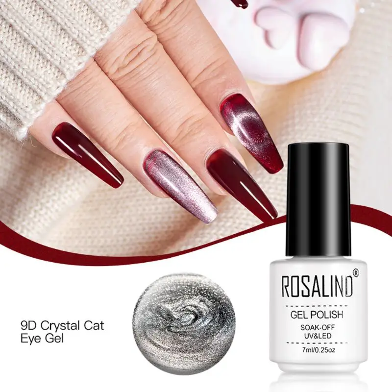 

7ml 9D Cat Eye Gel Nail Polish Soak Off Magnetic Nails Enamel Varnish Art 667D