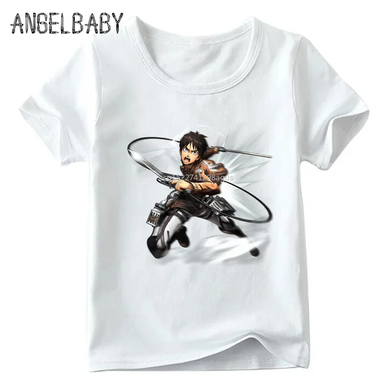 Забавная футболка для мальчиков и девочек с японским аниме принтом атаки на